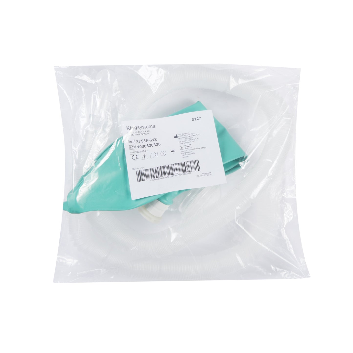 Ultra Flex® Anesthesia Breathing Circuit Expandable Tube 72 Inch Tube Dual Limb Adult 3 Liter Bag Single Patient Use