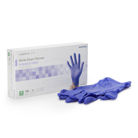 McKesson Confiderm 3.0 Nitrile Exam Glove, Medium, Blue by McKesson Brand product image