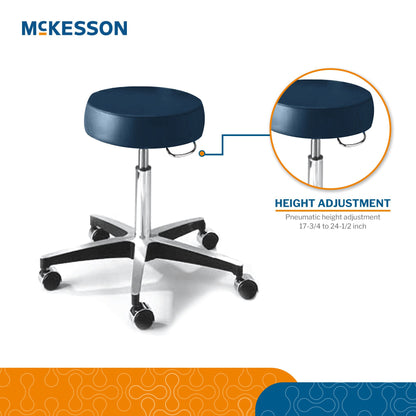 McKesson Round Pneumatic Exam Stool, Blue