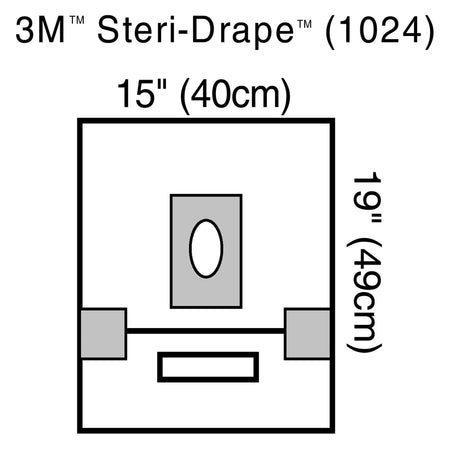 3M 1024 Steri-Drape Sterile Small Aperture EENT Drape, 15 x 19 Inch