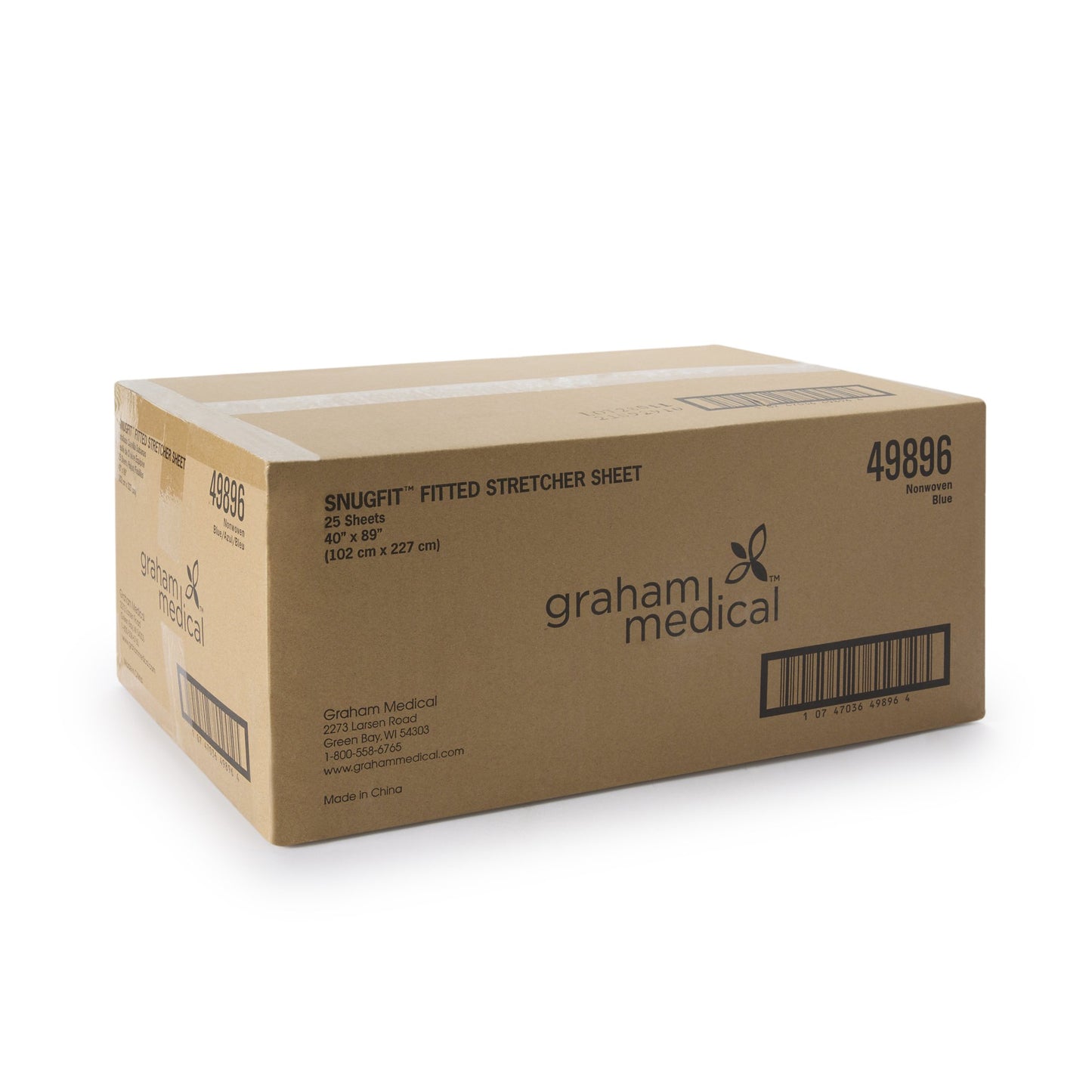 Snug-Fit® Blue Fitted Stretcher Sheet, 40 x 89 Inch