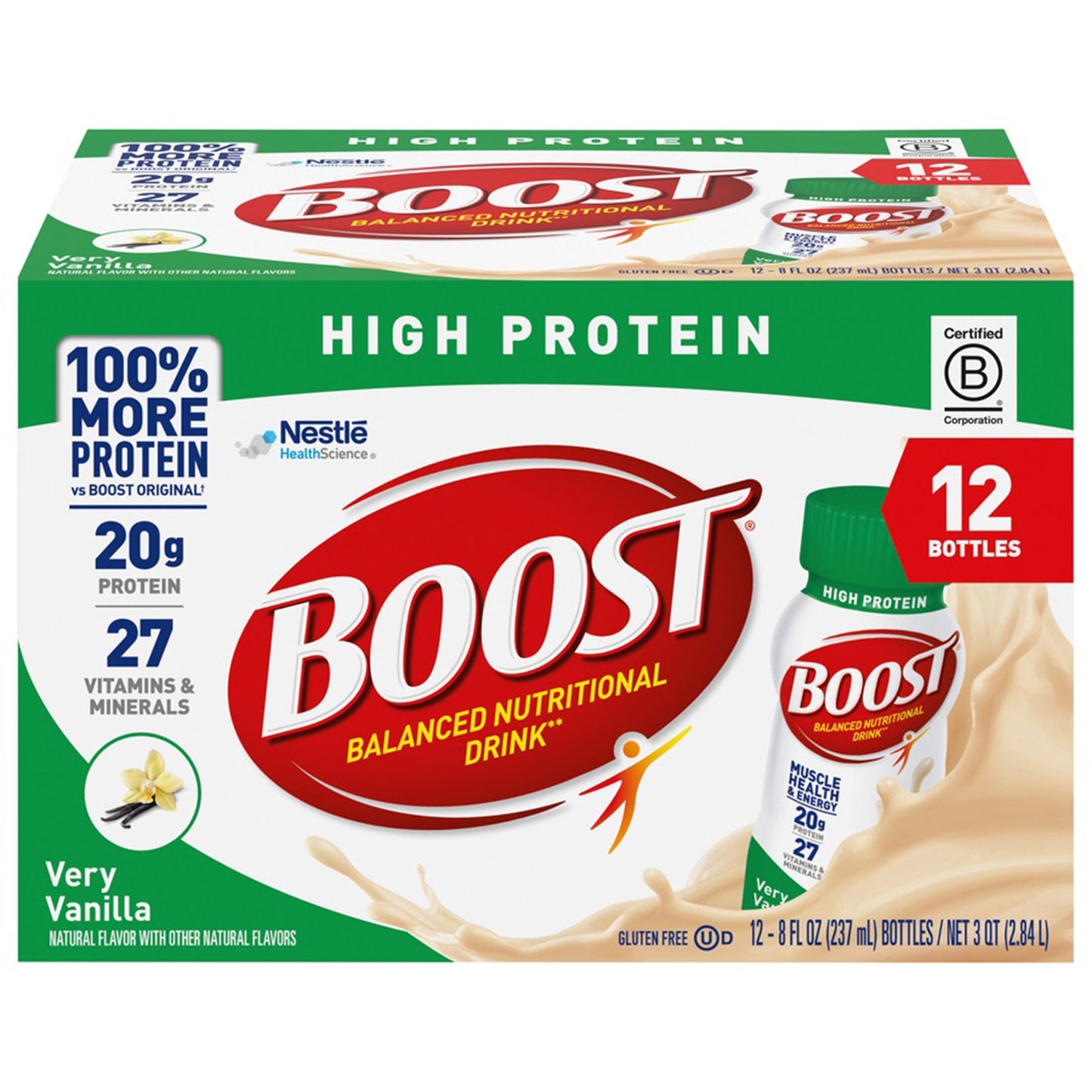 Boost® High Protein Vanilla Balanced Nutritional Drink, 8-ounce bottle