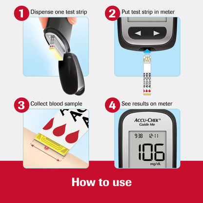 Blood Glucose Meter Accu-Chek® 4 Second Results Stores up to 30 Results No Coding Required