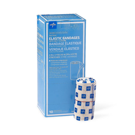 Medline MDS087004LF Matrix Double Hook and Loop Closure Elastic Bandage, 4 Inch x 5 Yard