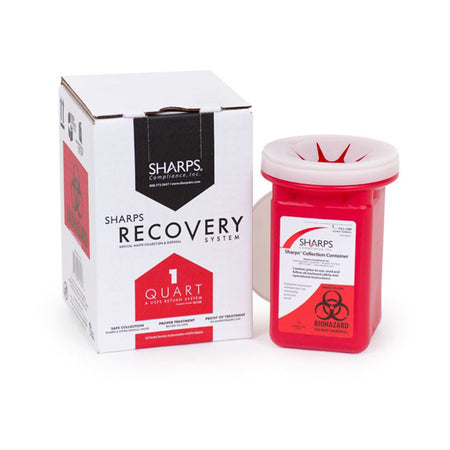 Sharps Compliance 10100-012 Sharps Recovery System Mailback Sharps Collector, 1 Quart