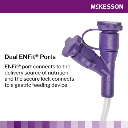 McKesson Bolus Enteral Feeding Extension Tube Set for use with Low-Profile Gastrostomy, Jejunal and Transgastric-Jejunal Feeding Tube