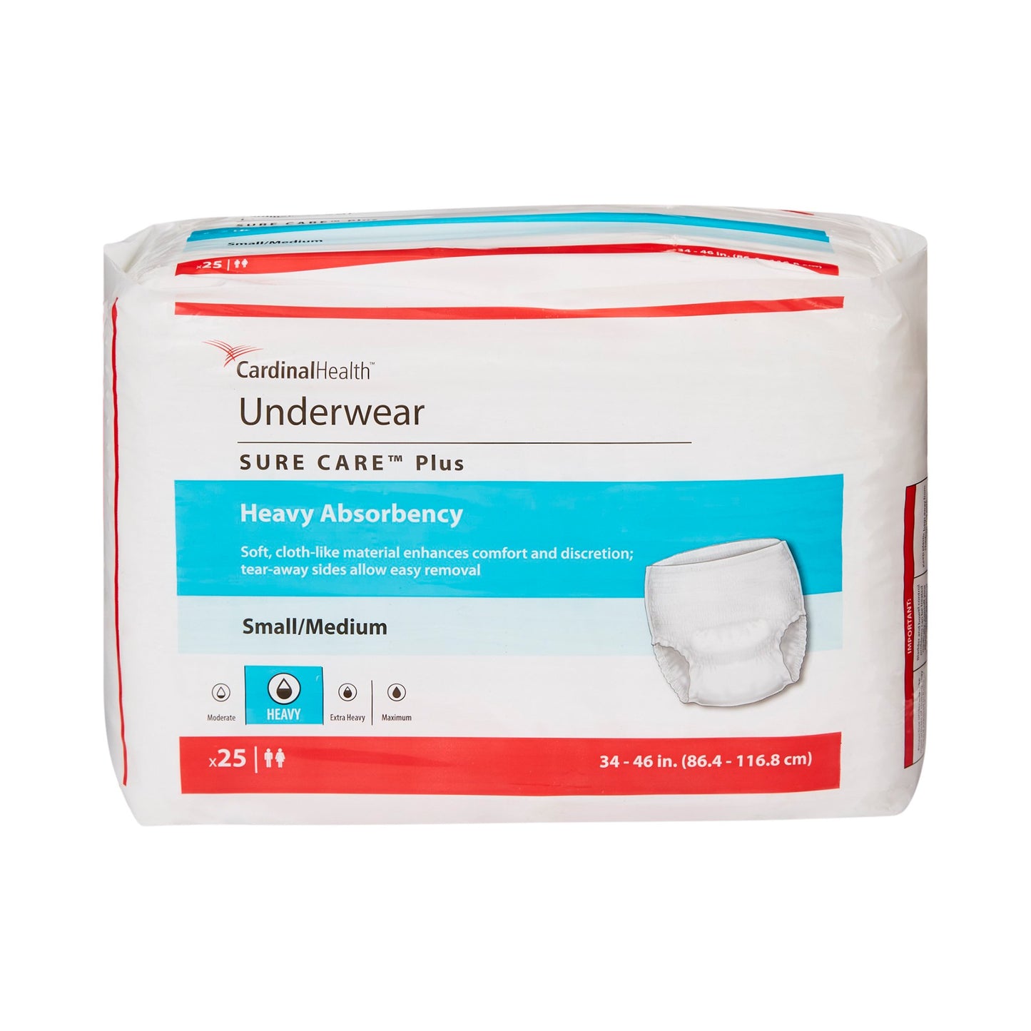 Cardinal 1605R Sure Care™ Plus Heavy Absorbent Underwear, Medium