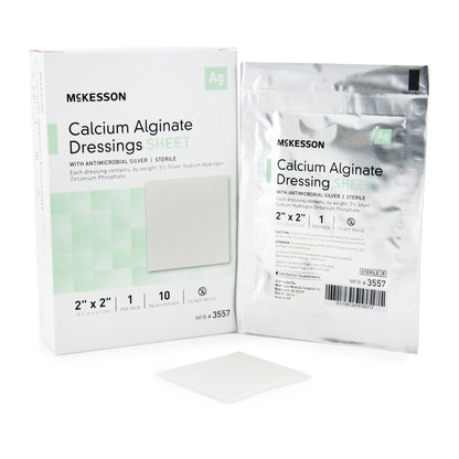 McKesson Calcium Alginate Dressing with Silver, 2 x 2 Inch