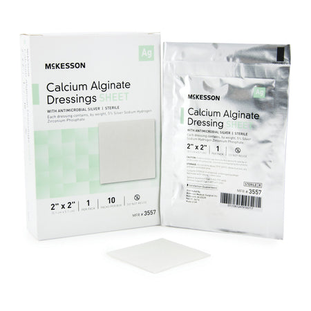 McKesson 3557 Calcium Alginate Dressing with Silver, 2 x 2 Inch
