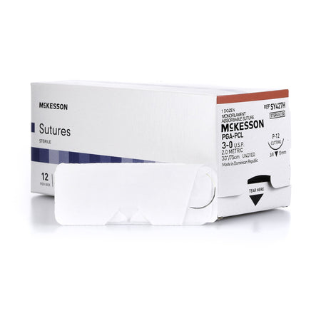 McKesson SY427H Polyglycolic Acid / PCL Absorbable Suture with Needle, P-12