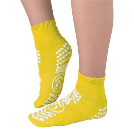 Principle Business Enterprises 843796 Pillow Paws Yellow Risk Alert Terries Slipper Socks, 2XL Adult