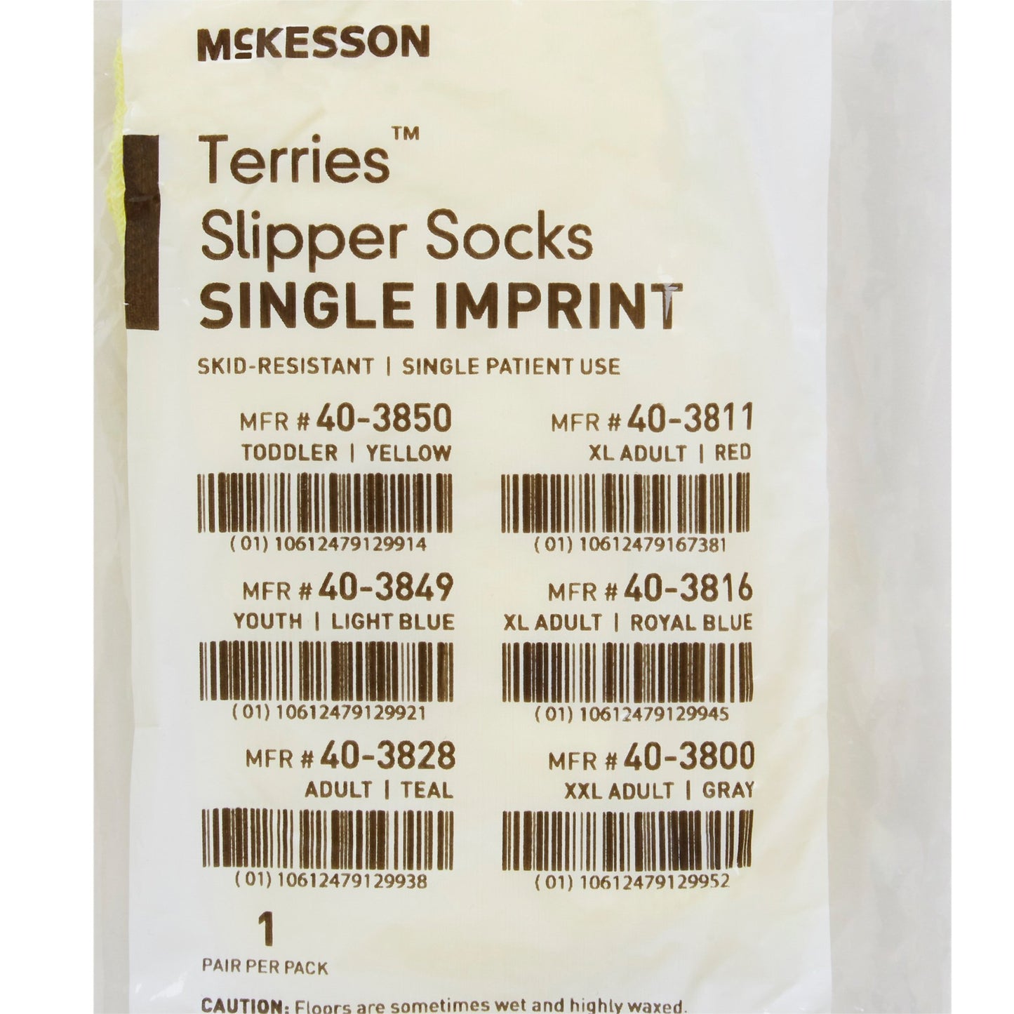 McKesson Terries™ Single Tread Slipper Socks, Toddler