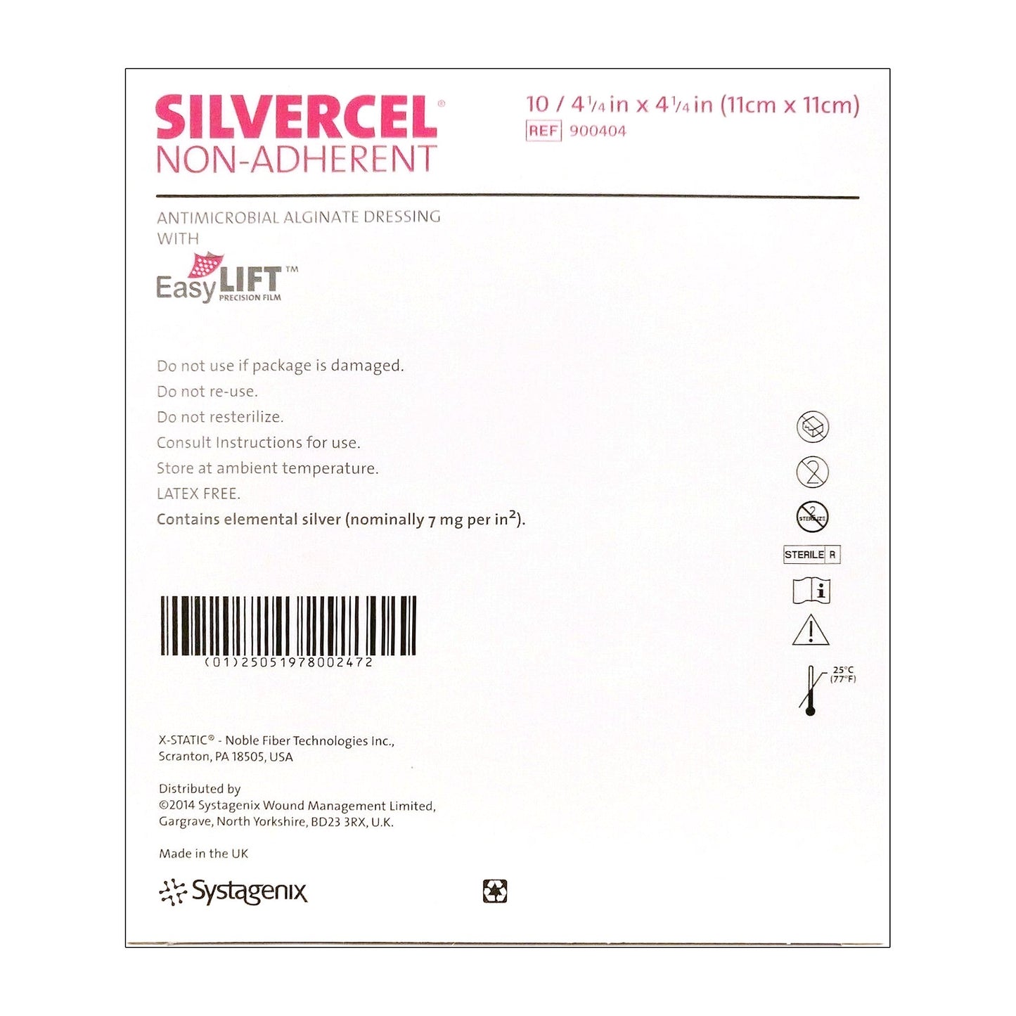 3M 900404 Silvercel Silver Alginate Antimicrobial Wound Dressing 4-1/4 x 4-1/4 Inch, Case and Each