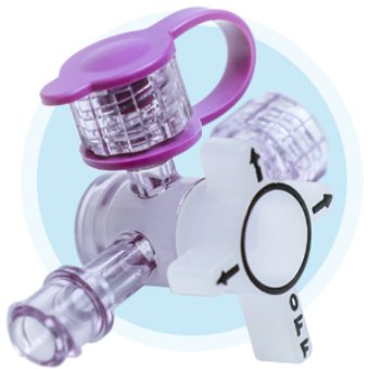 ICU Medical M9000-EF Closed Enteral Tube Valve ENFit Lopez NonSterile, Tethered Cap