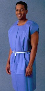 Tidi Products 980831 Patient Exam Gown Large Blue Disposable