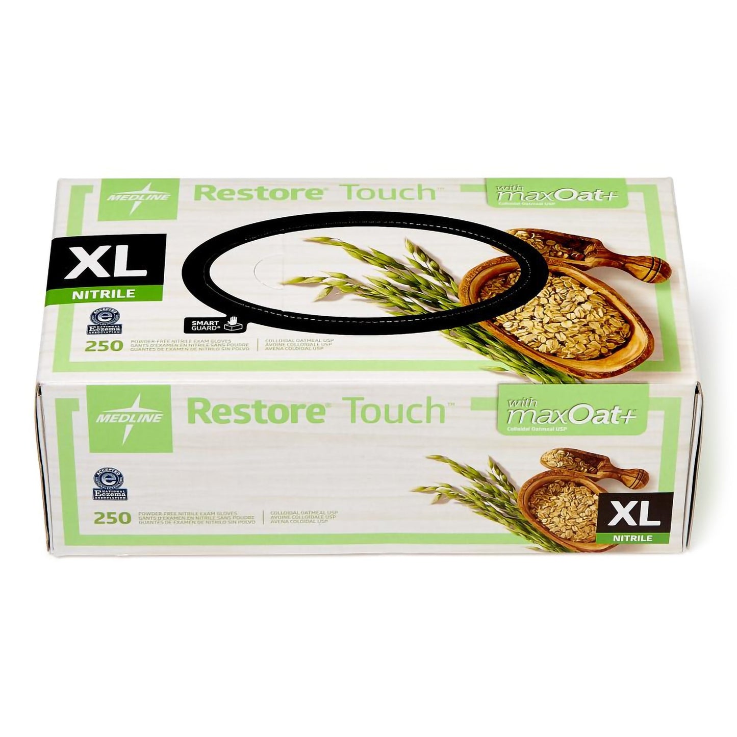 Exam Glove Restore® Touch X-Large NonSterile Nitrile Standard Cuff Length Textured Fingertips Green Chemo Tested