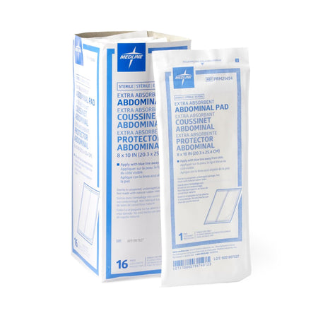 Medline 572283 Caring Sterile Abdominal Pad, 8 x 10 Inch