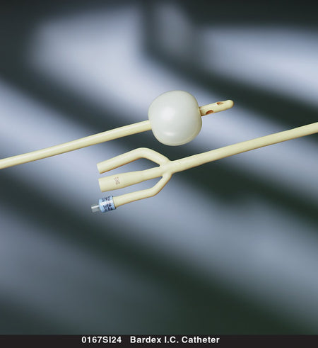 Bard 0167SI22 Bardex I.C. Foley Catheter, 22 Fr., 3-Way, Standard Tip