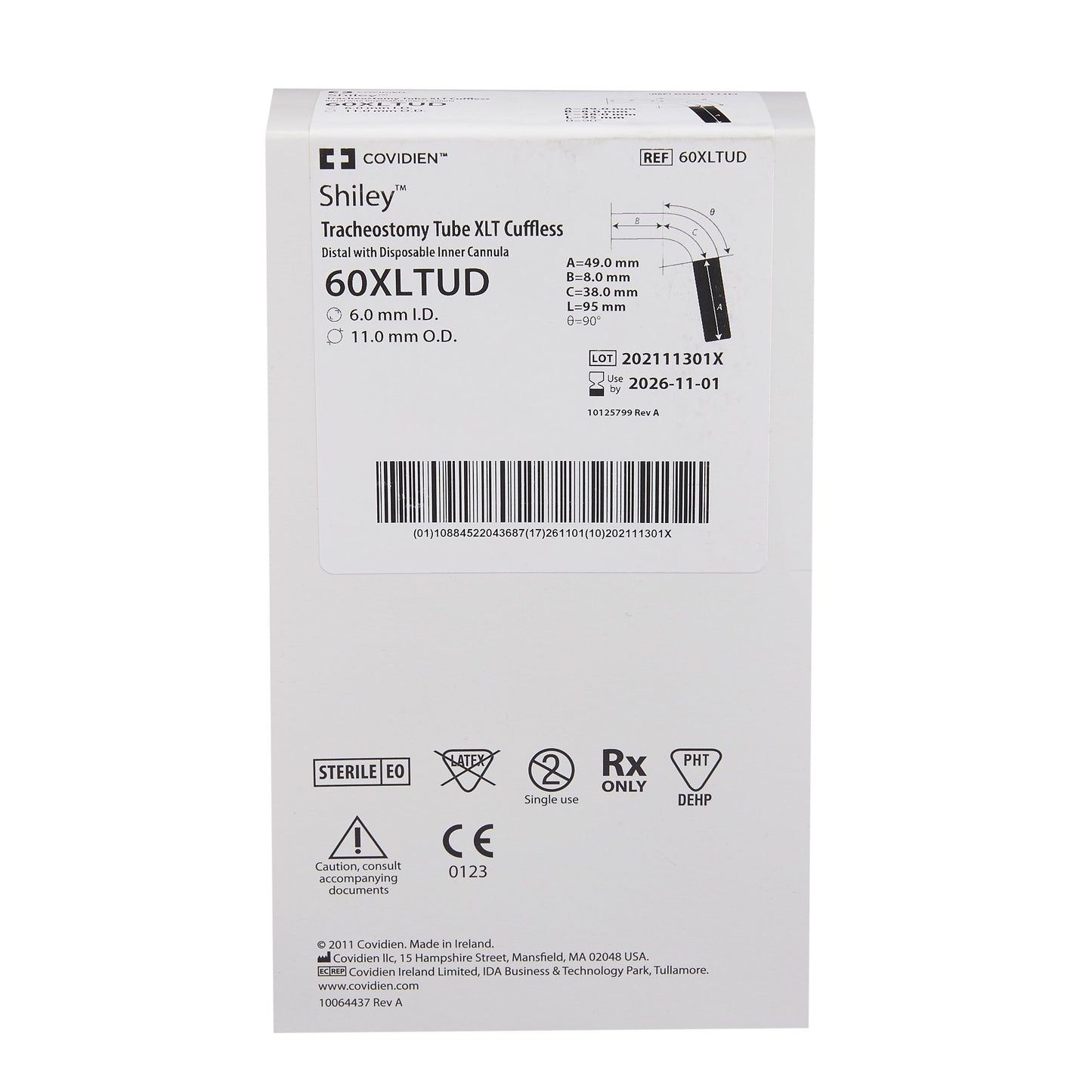 Shiley™ Extended-Length Tracheostomy Tube, Uncuffed, Size 6
