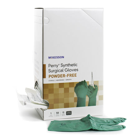 McKesson 20-2590N Perry Performance Plus Polychloroprene Surgical Glove, Size 9, Green