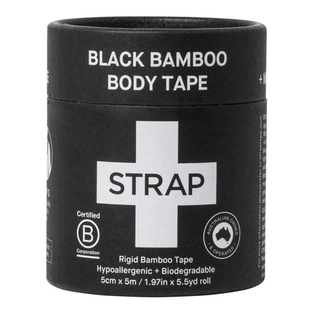 Nutricare USA LLC STRBLCT Strap Bamboo Fiber Athletic Tape, 1.97 Inch x 5-1/2 Yard, Black