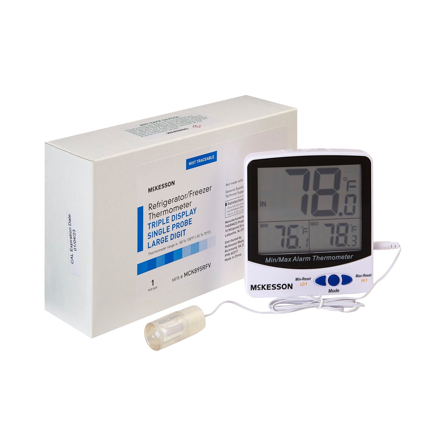 McKesson Refrigerator / Freezer Thermometer, Digital Display, -58° to +158° F