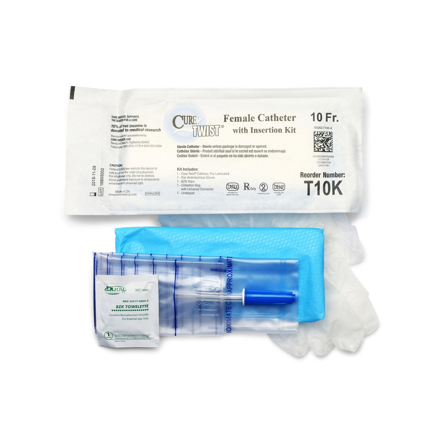 Cure Twist® Intermittent Catheter Kit, 10 Fr.