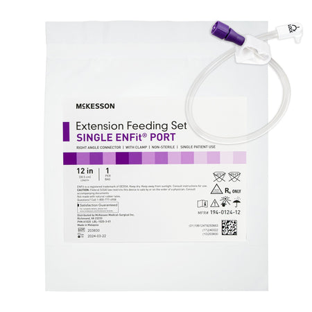 McKesson 194-0124-12 Bolus Enteral Feeding Extension Tube Set