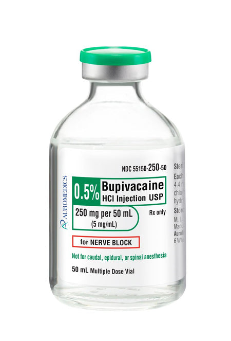 Bupivacaine HCl 0.5%, 5 mg / mL Injection 50 mL 0409-1163-01
