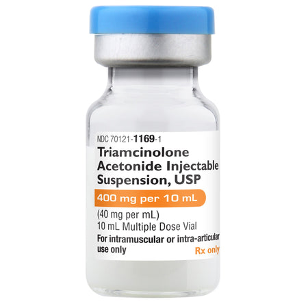 Amneal Pharmaceuticals Triamcinolone Acetonide, Injectable, Multiple Dose Vial, 40mg/mL, 10mL, Each, 70121-1169-01 by.