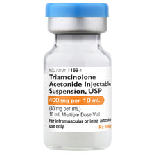 Amneal Pharmaceuticals Triamcinolone Acetonide, Injectable, Multiple Dose Vial, 40mg/mL, 10mL, Each, 70121-1169-01