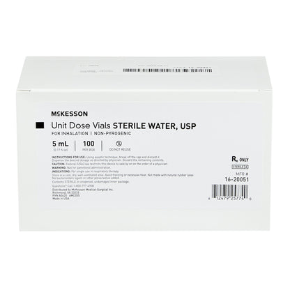 McKesson Sterile Water Respiratory Therapy Solution, 5 mL