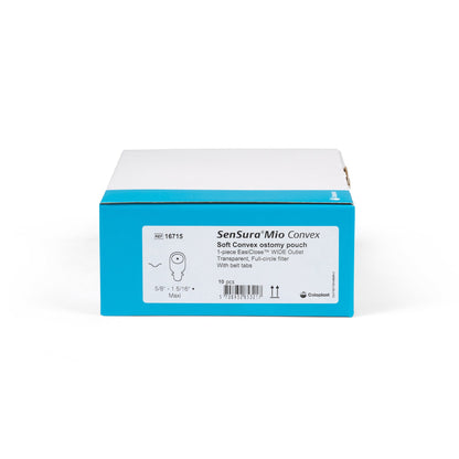 Coloplast 16715 box of SenSura Mio Soft Convex 11 inch transparent drainable pouches
