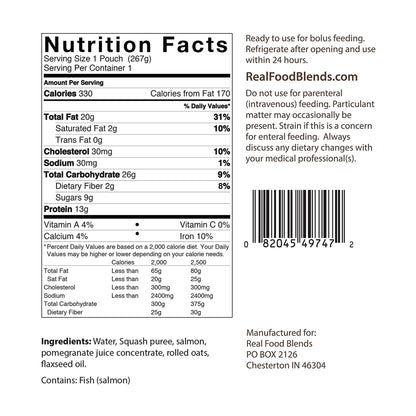 Real Food Blends™ Salmon, Oats & Squash Puree for Tube Feeding, 9.4-ounce pouch