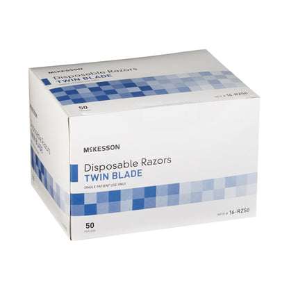 McKesson Twin-Blade Disposable Razor, Blue