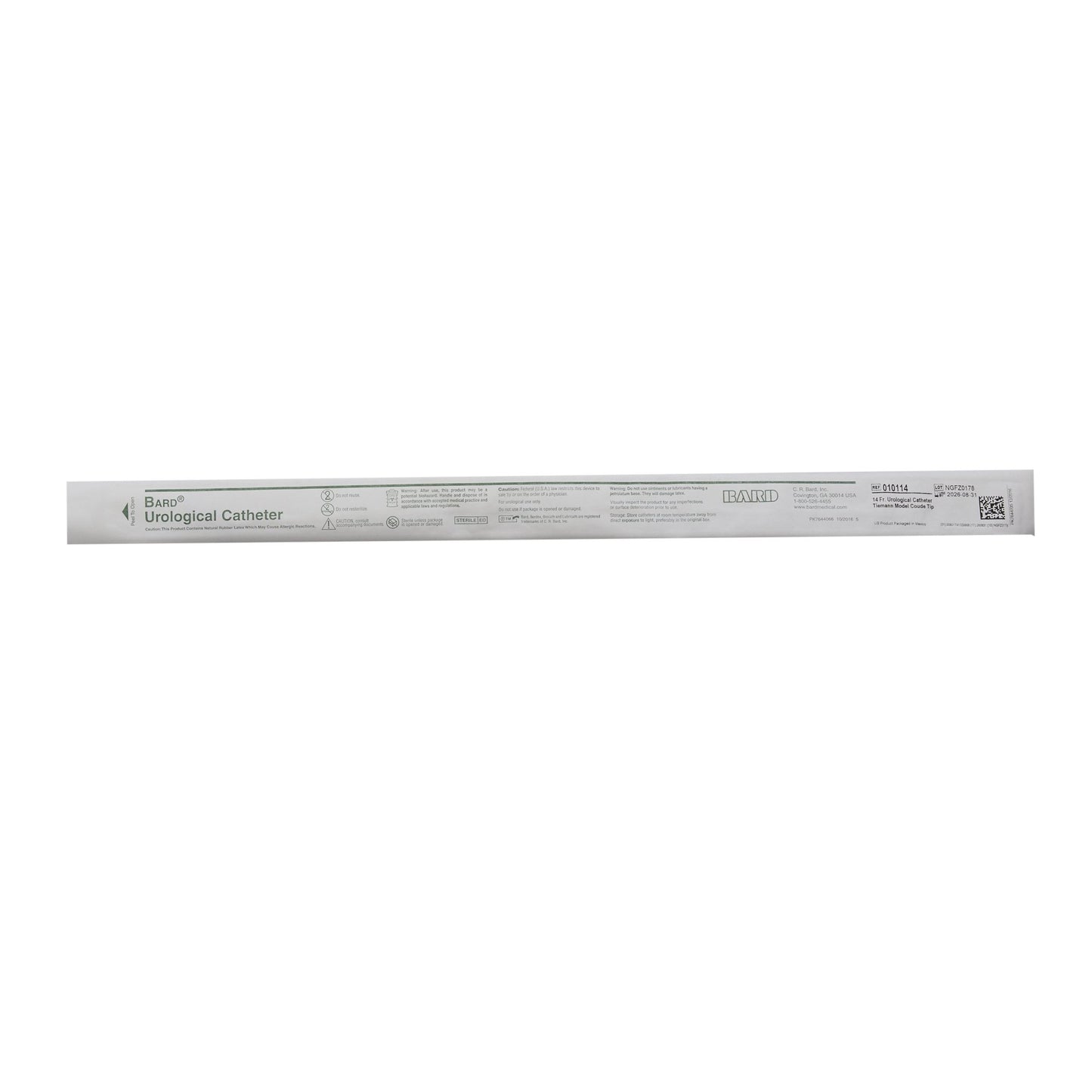Bard® Intermittent Urethral Rubber Catheter, 14 Fr., Tiemann Tip