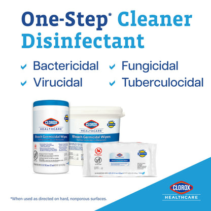 Clorox Healthcare® Bleach Germicidal Wipes, Canister, 150 ct.