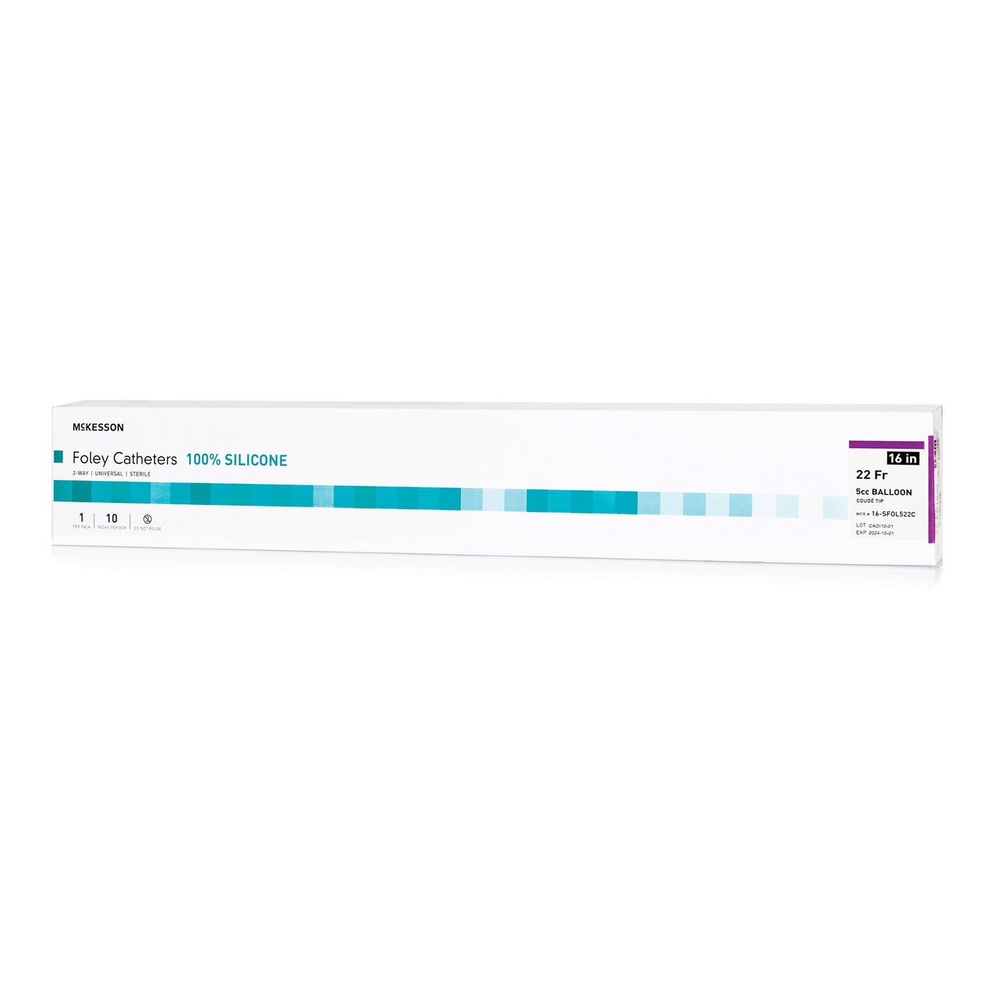 Foley Catheter McKesson 2-Way Coude Tip 5 cc Balloon 22 Fr. Silicone