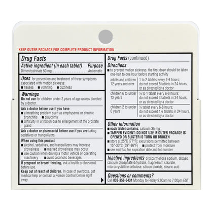Foster & Thrive™ Motion Sickness Dimenhydrinate 50 mg Tablets