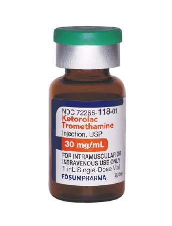 Fosun Pharmaceuticals Ketorolac Tromethamine, Injection, Single Dose Vial, 30mg/1mL, 1mL, 25/Box, 722660-118-25 by Fosun.