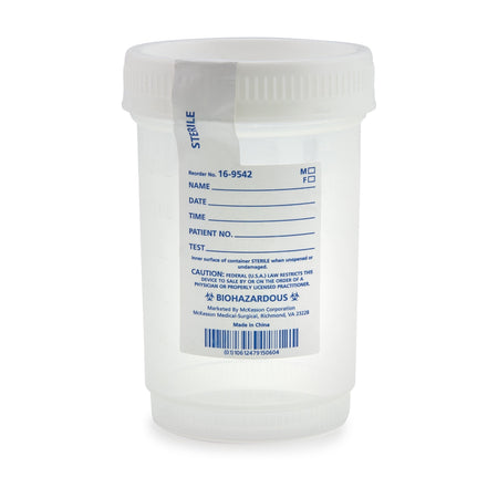 McKesson 16-9542 Specimen Container for Pneumatic Tube Systems, 120 mL