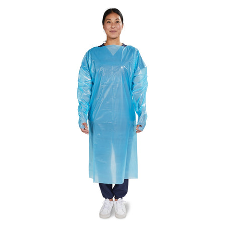 McKesson 16-NRTWTCB1-OSFM Nonrated Isolation Gowns, Blue, One Size Fits Most