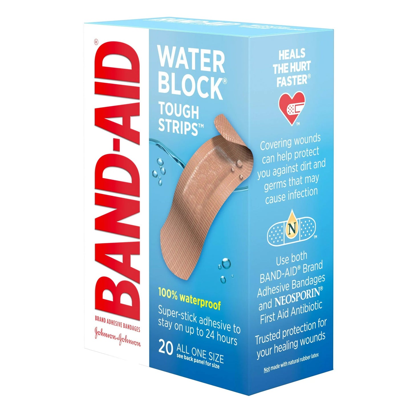 Waterproof Adhesive Strip Band-Aid® Water Block® Tough Strips™ Plastic Tan 1-3/4 X 4 Inch Sterile