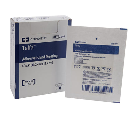 Cardinal 7540 Telfa White Adhesive Dressing, 4 x 5 Inch