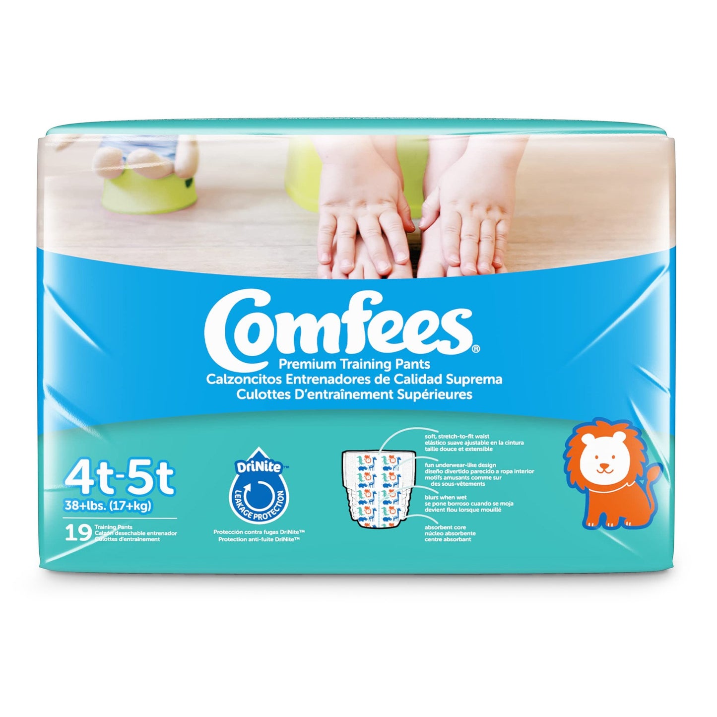 Comfees® Training Pants, 12-Hour Protection, Male Toddler, 4T – 5T, Over 38 lbs.
