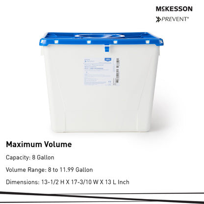 McKesson Prevent® Pharmaceutical Waste Container, 8 Gal., 13.5 x 17.3 x 13 inch