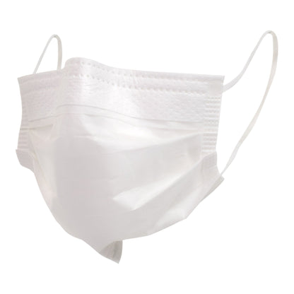 McKesson Procedure Mask, Pleated with Earloops, One Size Fits Most, White