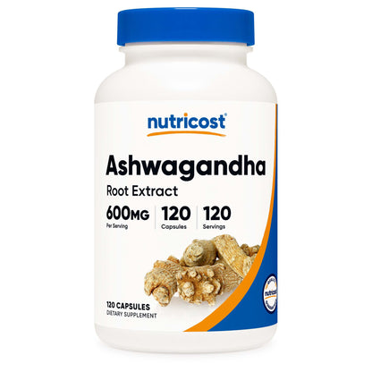 Dietary Supplement nutricost® Ashwagandha Root 600 mg Strength Capsule 120 Per Bottle