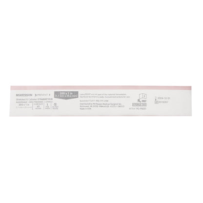 Peripheral IV Catheter McKesson Prevent® R 20 Gauge 1 Inch Straight Hub Non Blood Control Push Button Safety