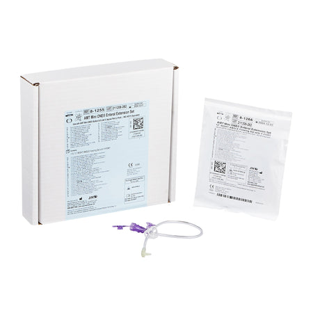 Applied Medical Technology Inc 8-1255 Mini ONE Right Angle Connector with Y-Port, Purple, 12 inch